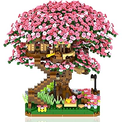 Bibilock Cherry Bonsai Tree Building Sets for Girls,Micro Mini Building Blocks of Cherry Blossom Bonsai Tree kit,2008pcs Mini Bricks Sakura Tree House, Good Gift for You