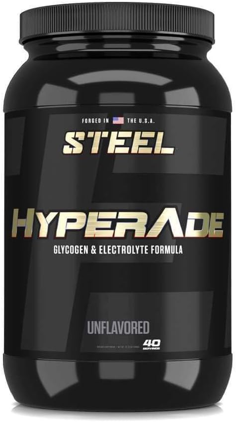 Steel Supplements Hyperade | Advanced Hydration Powder w/Fast Absorbing Electrolytes & Glycogen Formula for Quick Replenishment of Energy & Recovery | Pre/Intra/Post Workout (Unflavored)