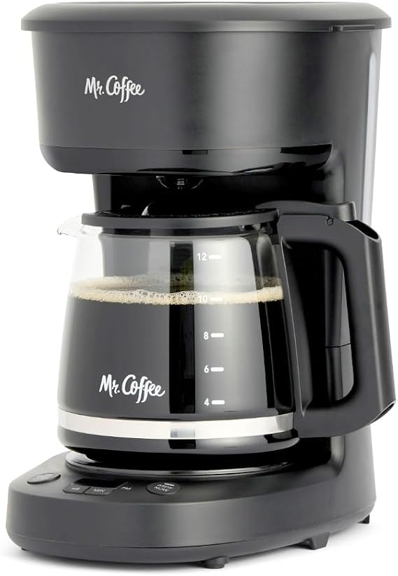 Mr. Coffee Programmable 4-Hour 12-Cup Automatic Drip Coffee Maker Digital Display Auto-Shutoff Black