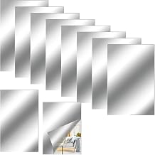 Kyrotech 2 Self Adhesive Acrylic Plexiglass Mirrors, Flexible Decorative Sticker Wall Mirror, Unbreakable, Lightweight, Easy Assembled Modern Decoration For Home, Office, Bathroom and Children's Room (Silver, 5x15 CM)