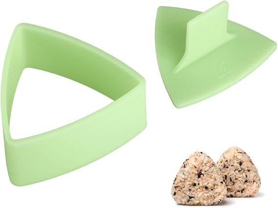 UPKOCH Triangle Sushi Mold, Rice Ball Maker, Non-stick Onigiri Press, Sushi Mold Maker, Light Green | Onigiri Mold, Triangle Rice Former, Compact Kitchen Tool for Filled Snacks