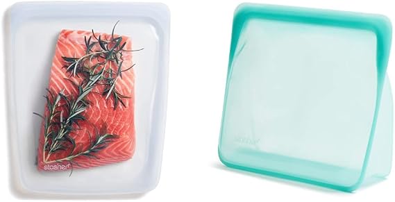Stasher Reusable Silicone Storage Bags, Food Storage Containers, Microwave and Dishwasher Safe, Leak-free