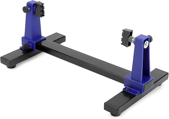 QWORK Adjustable PCB Holder Frame 360 Rotating Metal Stand for Soldering, Repair & Inspection