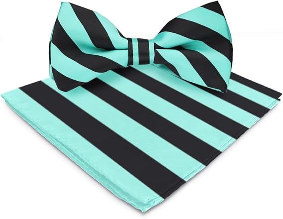 Striped Bow Tie & Pocket Square Set