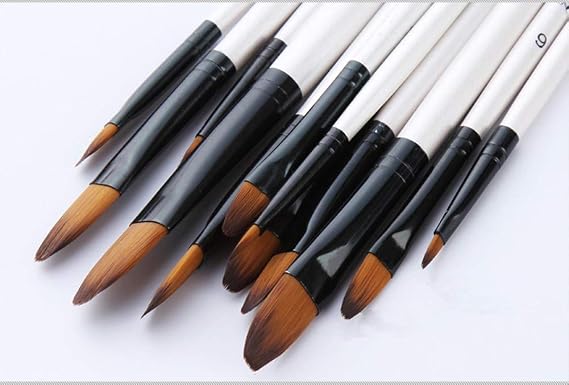Filbert Paint Brushes Nylon Hair Acrylic Paint Brush Set for Canvas Painting Oil Paint 12 Pcs Artist Face and Body Professional Painting Kits (12pcs Filbert Paintbrushes)