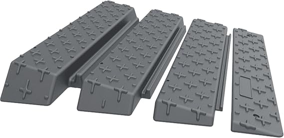 1", 2", 3", 4" inch Rise Assemble Threshold Ramp, 4-Piece Design Durable HDPE Extensible Doorway Ramps, Detachable Portable Wheelchair Ramps (1"-4" Assemble Ramp)