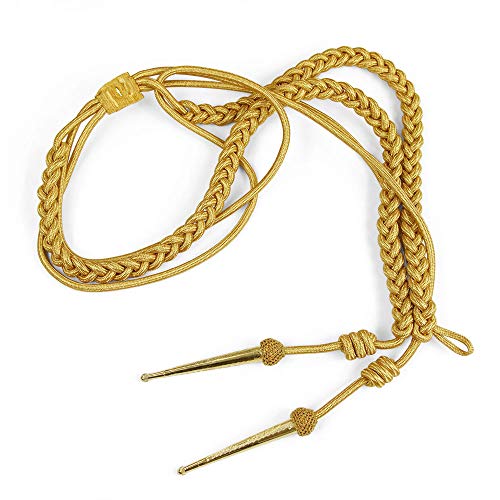 KENDRICK Gold Mylar Braided Aiguillette with Mesh & Metal Tips