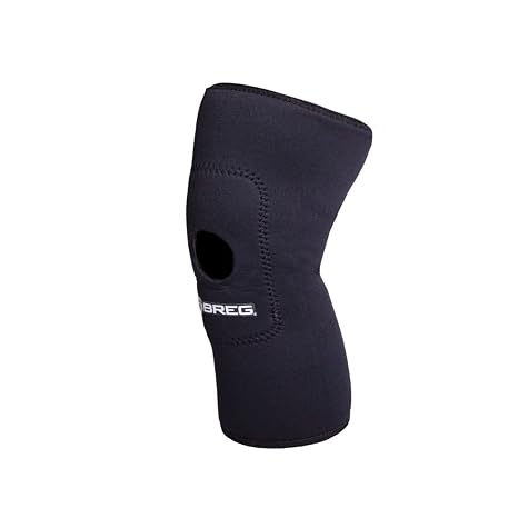 Breg Padded Neoprene Knee Support- Open Patella | Open patella tracking design, therapeutic warmth, compression for patellofemoral conditions, sprains, Osgood-Schlatter (XS)