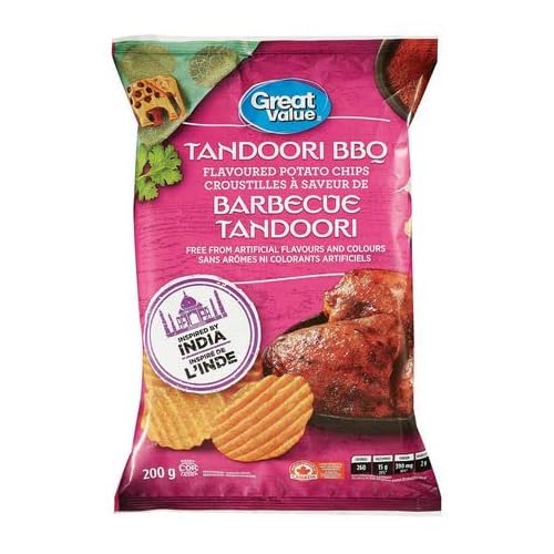Great Value Tandoori BBQ Potato Chips, 200g7.1oz., Bag Imported From Canada