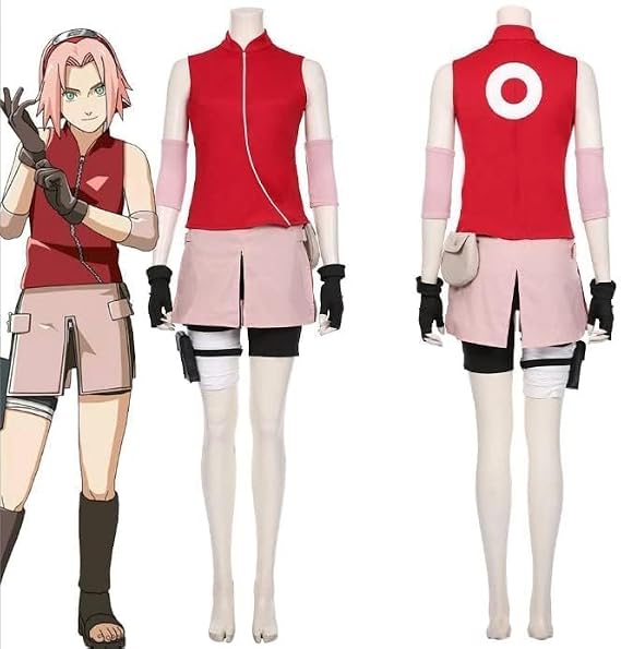 Naruto Sakura Haruno Cosplay Costume, Bon Festival, Stage Outfit, Halloween, Christmas, Costume, Present, Festival, Disguise, Cosplay Festival, School Festival, Theater Costume