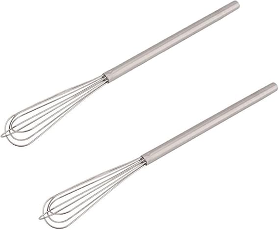 2 Pcs Household Stainless Steel Durable Mini Whisk, Stirrer, Multi-purpose Long Handle Manual Operation Whisk for Baking Tool,Cooking and Kitchen Gadget