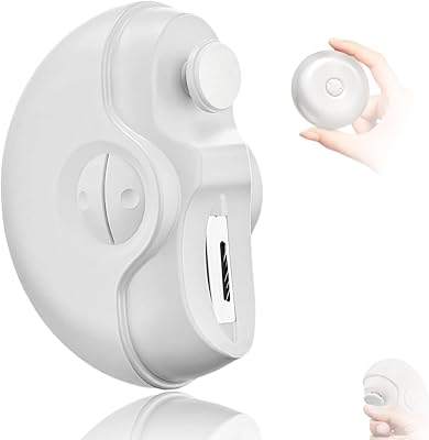 Electric Nail Clipper, 2 in 1 Electric Polishing Automatic Nail Clippers, Portable Electric Nail Trimmer with Nail Chip Storage, Automatic Nail Clipper for Adults Children Elderly White