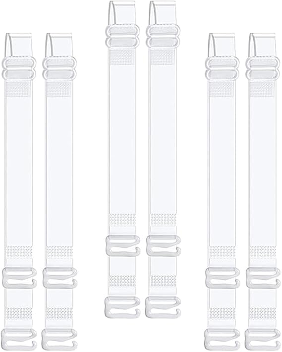 Clear Bra Straps Invisible Adjustable Bra Strap 3 Pair Transparent Bra Straps Non-Slip Shoulder Straps