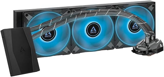 ARCTIC Liquid Freezer II 420 RGB (incl. Controller) - Multi-Compatible All-in-one CPU AIO Water Cooler with RGB, efficient PWM-Controlled Pump, Fan Speed: 200-1900 RPM, LGA1700 Compatible - Black