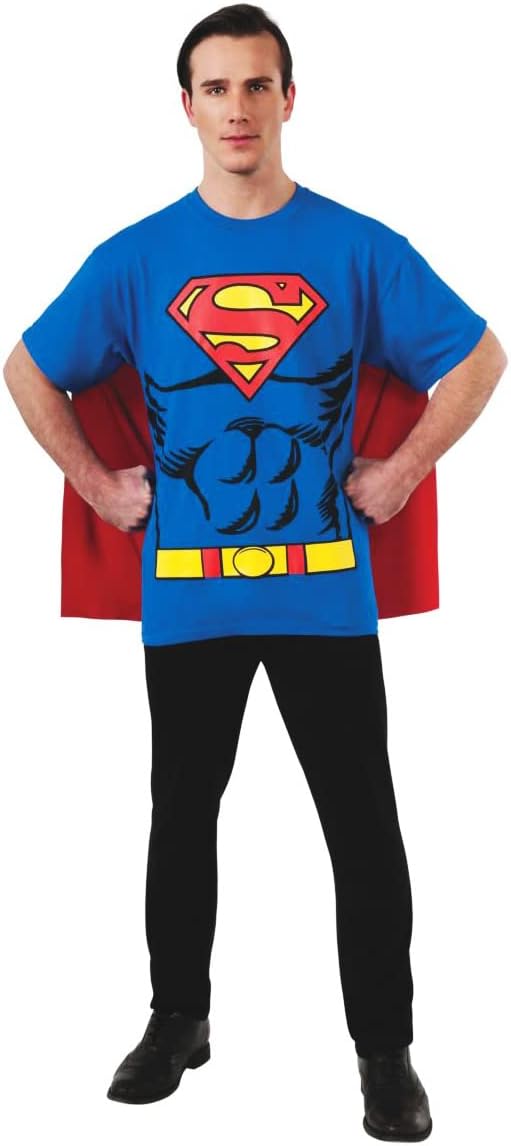 Rubies DC Comics Superheroes: Superman Costume T-Shirt With Cape for Adults