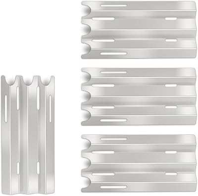 Heat Plate Tent 4 Pack Stainless Steel Gas Burner Cover Grill Replacement Parts for Vermont Castings VM400, Jenn-Air JA460, JA580 Models, 14.5 x 7.25 Flame Tamers