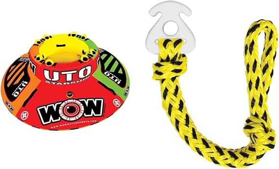 WOW Sports UTO Starship Towable Tube for Boating + Airhead Kwik-Connect Tow Rope Connector