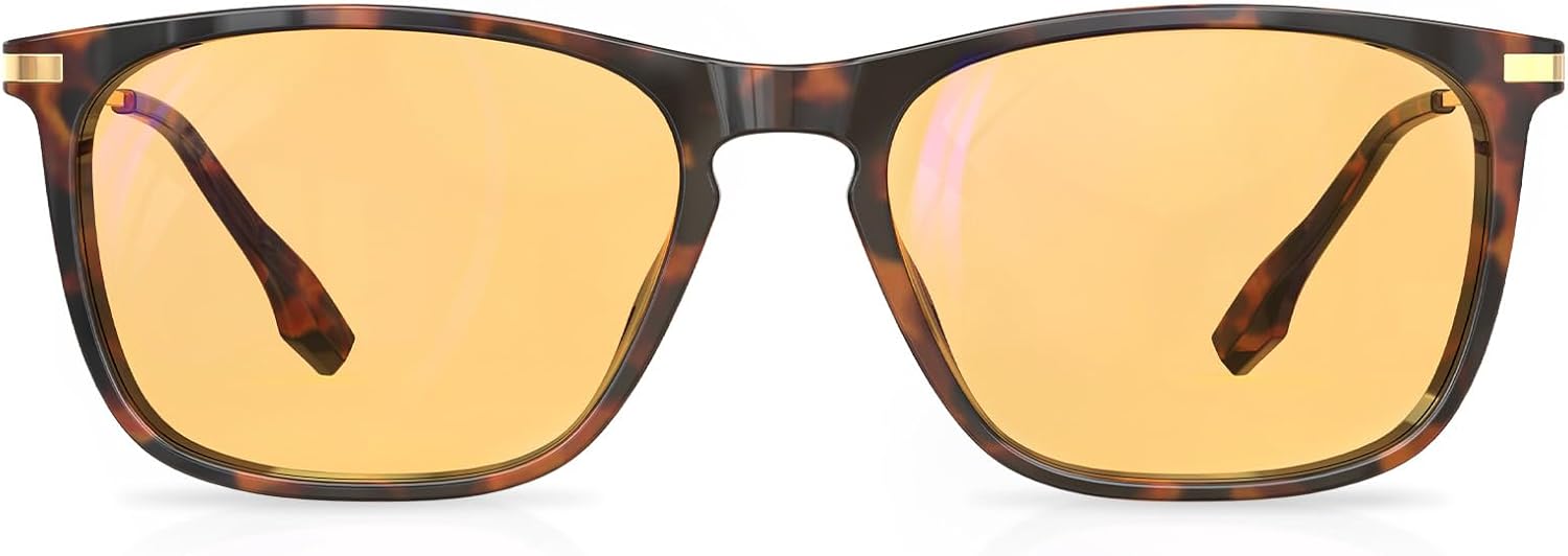 Goiteia Orange Blue Light Blocking Glasses-Retro 70s Blue Light Glasses for Men Women, Sound SleepRelieve Eye Strain