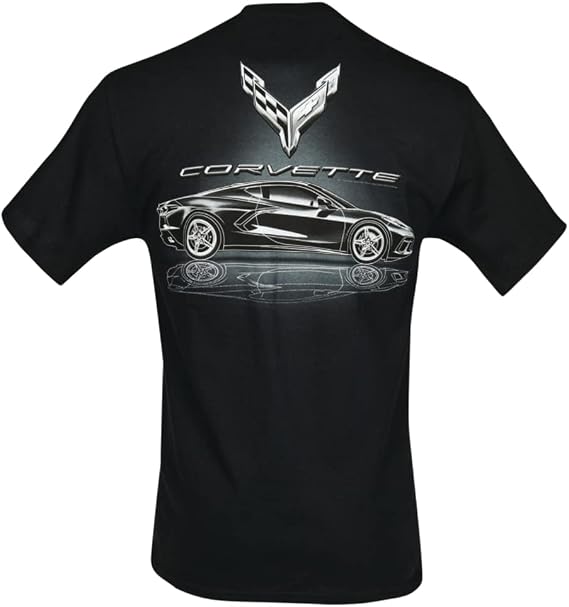 C8 Corvette Stingray T-Shirt - Metallic Tonal Reflections Men's Shirt : Black (XX-Large)