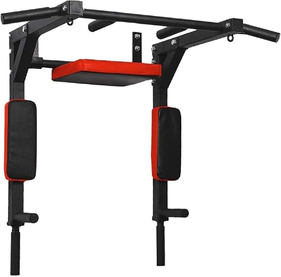 Wall Mounted Pull Up Bar and Dip Station, Heavy Duty Wall Mount Pull-up Chin Up Bar for Home Gym Exercise Max Load 440lbs