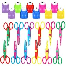 22 Pcs Craft Hole Punch and Creative Scissors Set, Including 12 Craft Pattern Scissors Decorative Edge Scrapbooking Edging, 10 Paper Punch for School Kids Adults Crafting
