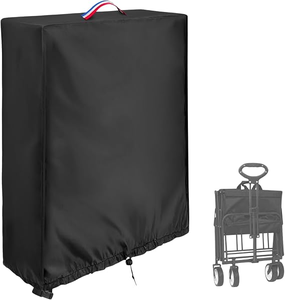 Wagon Cart Cover for Collapsible Wagon Carts - 20" L7" W28" H | Portable Folding Wagons Protective Cover, Shopping Cart Covers - 20" L7" W28" H, Black