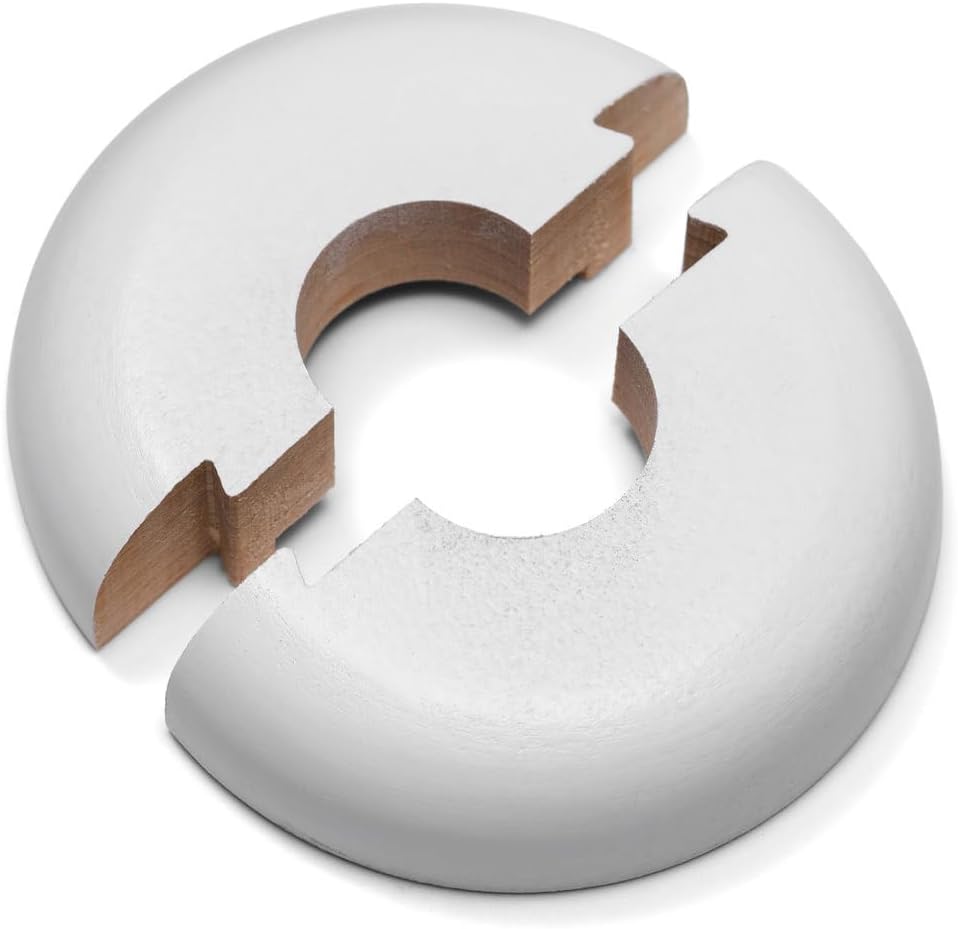 Haro Radiator Rosette Simple Cover Rosette for Pipe Diameter 38 Inch Solid Wood White