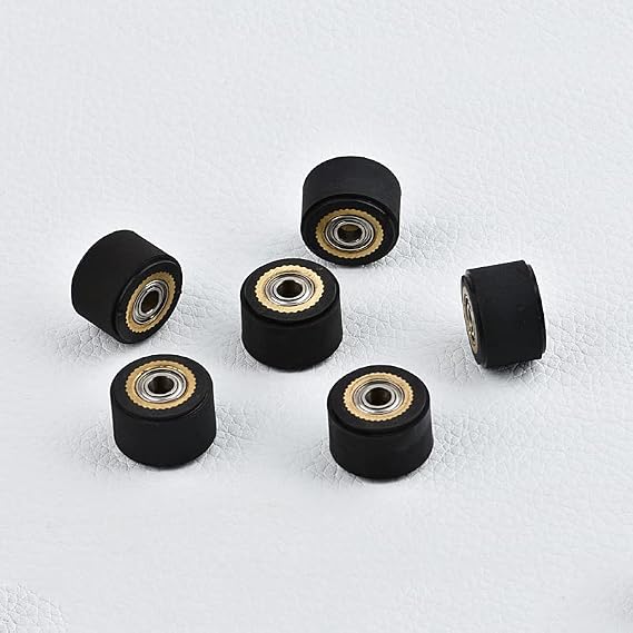 6X Pinch Roller Push Wheel Roll Replacement Compatible with Mimaki Compatible with ROLAND CAMM Graphtec CE5000 120 Liyu Cutting Plotter Vinyl Cutter Feed Rubber Copper ( Color : 6pcs 4x10x16mm )