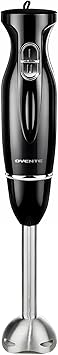 OVENTE Immersion Hand Blender, 300W Electric Handheld Stick Mixer with 2 Mixing Speeds and Stainless Steel Blades for Smoothies, Purees & Baby Food, Black HS560B