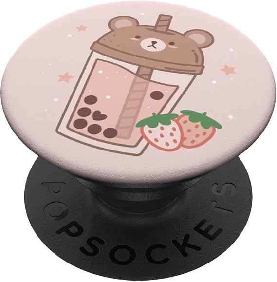 Bubble Milk Tea Boba Cute Bear Kawaii Aesthetic PopSockets Adhesive PopGrip