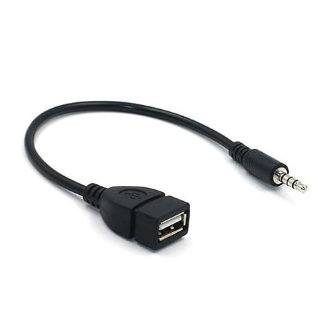USB Female to 3.5mm Jack Audio Adapter - Car Audio and Video Input Adapters, USB Female to 3.5mm Male Jack, USB Female Head to 3.5MM U Disk Connected to Car Player Aux Car Audio Cable