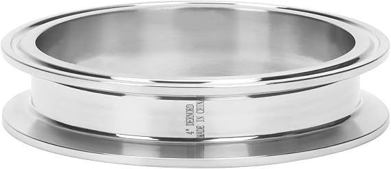 DERNORD Sanitary Spool Tube with Clamp Ends,Stainless Steel 304 Seamless Round Tubing with 4 inch Tri Clamp Ferrule Flange (Tube Length: 1 Inch / 25MM)