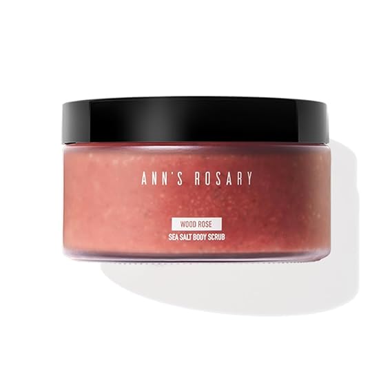 1PC Ann's Rosary Rose Sea Salt Gentle Exfoliating Body Cream, Refining Skin Surface & Gently Exfoliating Improving Goose Skin Reducing Dead Skin (400g, Wood Rose - Rough Skin)