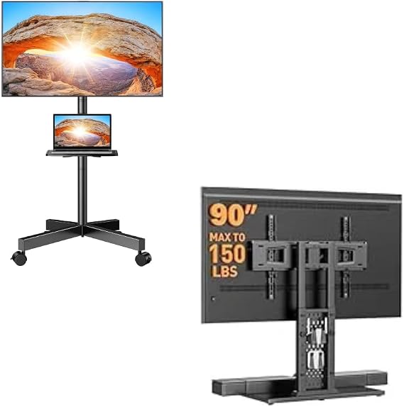 Perlegear Rolling TV Stand & Table Tv Stand