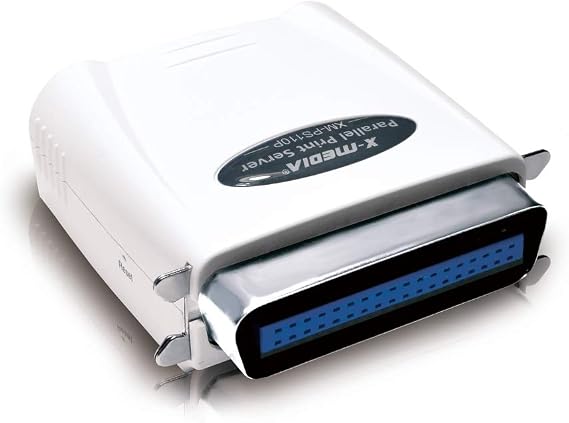 X-MEDIA XM-PS110P 1-Port 10/100Mbps Fast Ethernet Parallel Print Server | Parallel Centronics Port Network Print Server