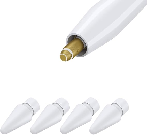 Replacement Tips Compatible with Apple Pencil 2 Gen iPad Pro Pencil, Logitech Crayon Digital Pencil - Apple Pencil iPencil Nib for iPad Apple Pencil 1 st/Pencil 2 Gen White 4 Pack