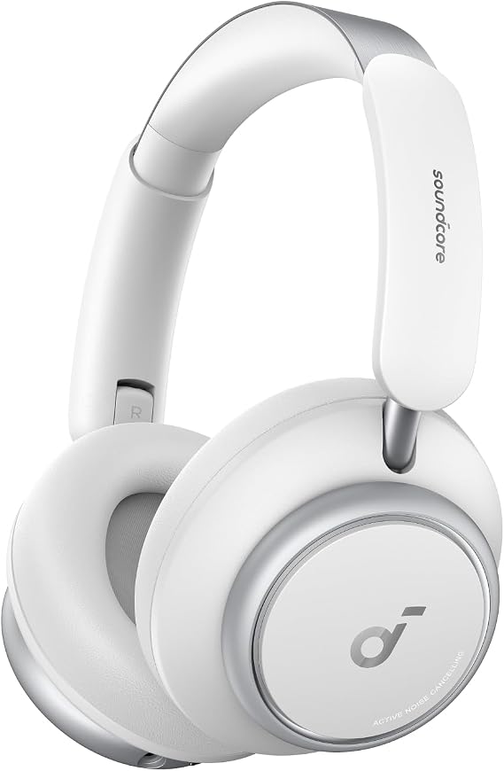 Soundcore Anker Space Q45 Active Noise Canceling Headset Reduces Noise Up to 98’e, 50 Hours Usage Time, Application Control, LDAC, Net Calls, Bluetooth 5.3, White