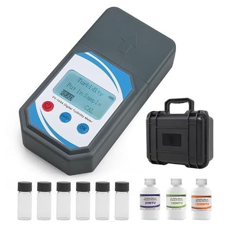 Portable Turbidity Meter Digital Water Quality Tester 0-1000 NTU, 90 Infrared Scattering, Includes 20/100/1000 NTU Calibration, Handheld Turbidimeter for Drinking Water, Wastewater, Labs, Pools