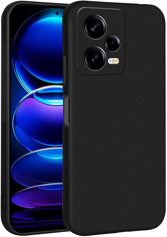 Aksesuarcim Xiaomi Redmi Note 12 Pro 5G ile Uyumlu Kılıfı Silikon Pastel Renkli Mat Esnek İnce Kapak Prem Siyah