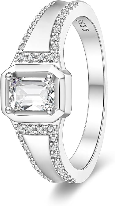Rings for Men 925 Sterling Silver Bridal Rings,Engagement Rings,Wedding Love Promise Rings for Men Anniversary,Cubic Zirconia Simulated Diamond Ring Size 7-9
