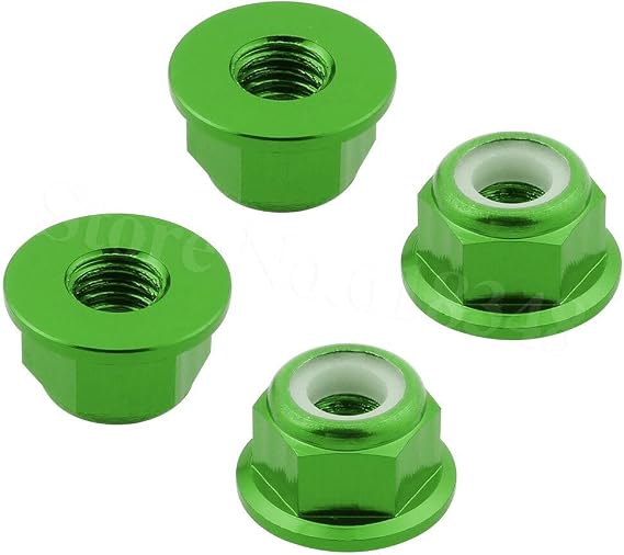 Replacement Part For 4pcs/lot 1/10 Upgrade Parts 102049 Aluminum Nylon Nut M4 02190 For 1:10th RC Car Truck 94111 - (Color: Green)