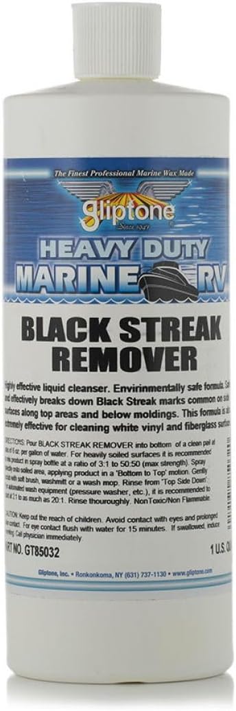 Gliptone Heavy Duty Marine & RV Cleaner, Black Streak Remover for Vinyl, Fiberglass, Flooring, Cleans Soot, Dirt & Stains, Eco-Safe Liquid Formula, 1 Quart