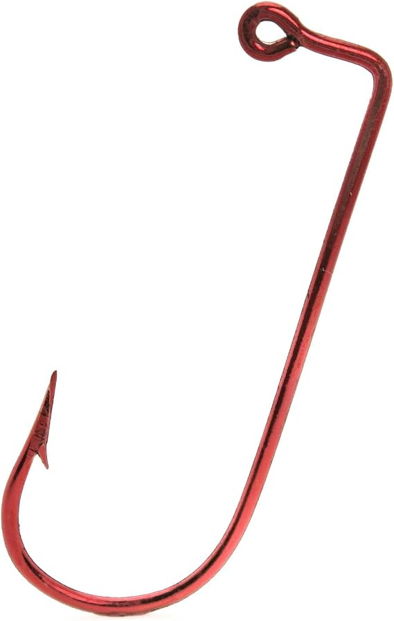 Mustad 32570 Red Wire Jig Hooks 100 Pack - Works Great with Do It Molds (4/0)