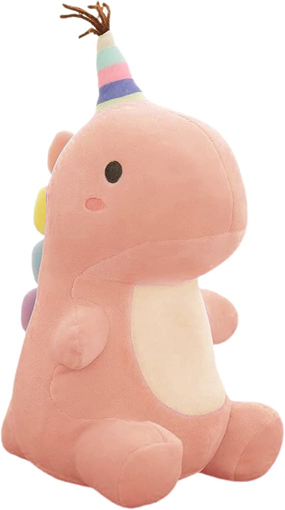 VHYHCY Stuffed Animal Plush Toys, Cute Dinosaur Toy, Soft Dino Plushies for Kids Plush Doll Gifts for Boys Girls (Pink, 13.8 Inch)