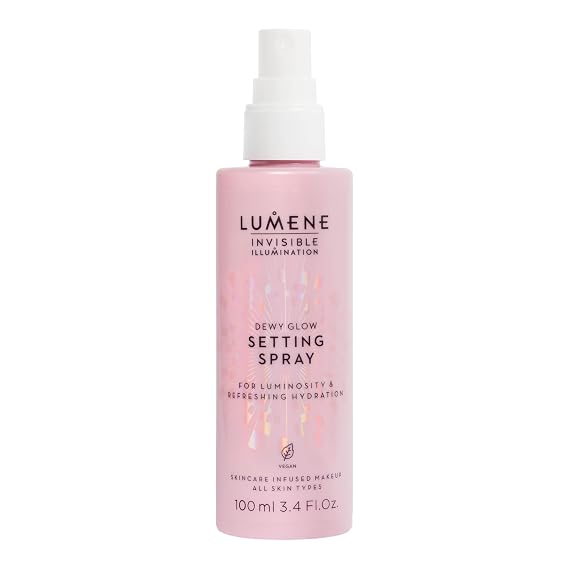 Lumene Invisible Illumination Dewy Glow Setting Spray - Facial Spray for All Skin Types - Makeup Primer & Dewy Setting Spray - Refreshing Face Mist (3.4 fl oz)