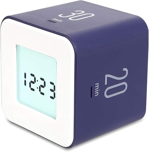 mooas Multi Clock Time Cube Timer, Alarm, Backlight, Productivity (Violet)