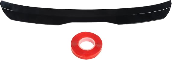 Rear Window Roof Spoiler, Roof Spoiler Visor Deflector Universal Fit Reduce Window Top Lip Trim (Glossy Black)