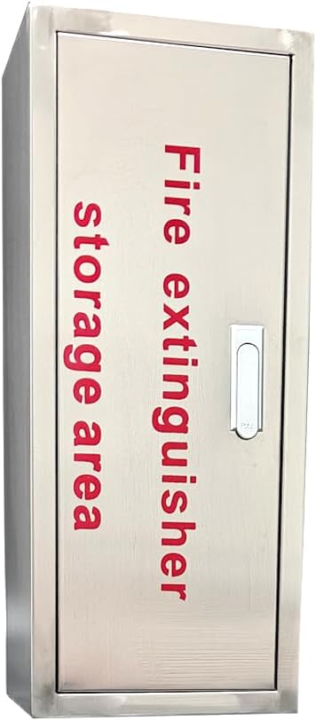 Fire Extinguisher Cabinet, Heavy Duty Fire Extinguisher Holder,Surface Mounted 304 Stainless Steel, Wall Mounted,Fits 5-10 lb Extinguishers