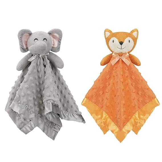 Pro Goleem Elephant and Fox Security Blanket,16''