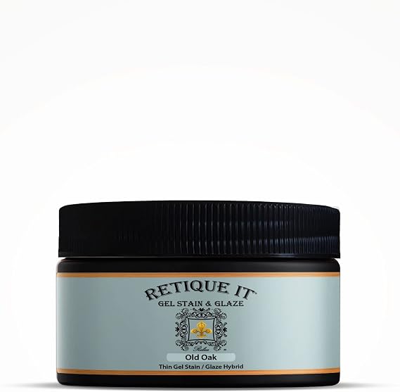 Gel Stain by Retique It, Thin Water-Based Gel Stain/Paint Glaze and Wood Stain Hybrid Old Oak